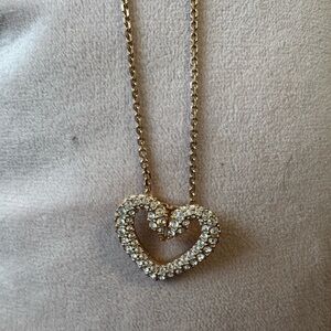 Swarovski Rose Gold Heart Swan Necklace